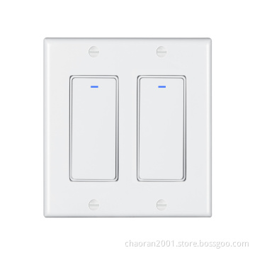 Smart Switch US 2 Gang 2 Ways Alexa Light Wall Switch With Mobile APP Smart Light US Wifi Touch Wifi Power Switch